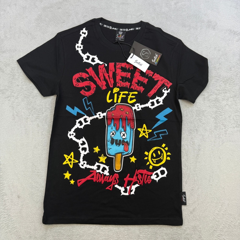 Switch Remarkable Shirt Mens Small Black Sweet Life Always‎ Hustle Graphic Tee